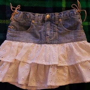 Girl's sz 5 Mudd Denim Ruffle Skort